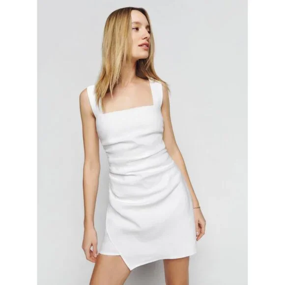 Reformation | Dresses | Reformation Kerrigan Linen Dress In White Size Y2k  Mini Bridal Wedding | Poshmark